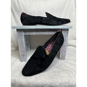 Ted Baker London‎ Mens Black Paisley Velvet Loafer Shoes Size US 13 EU 46